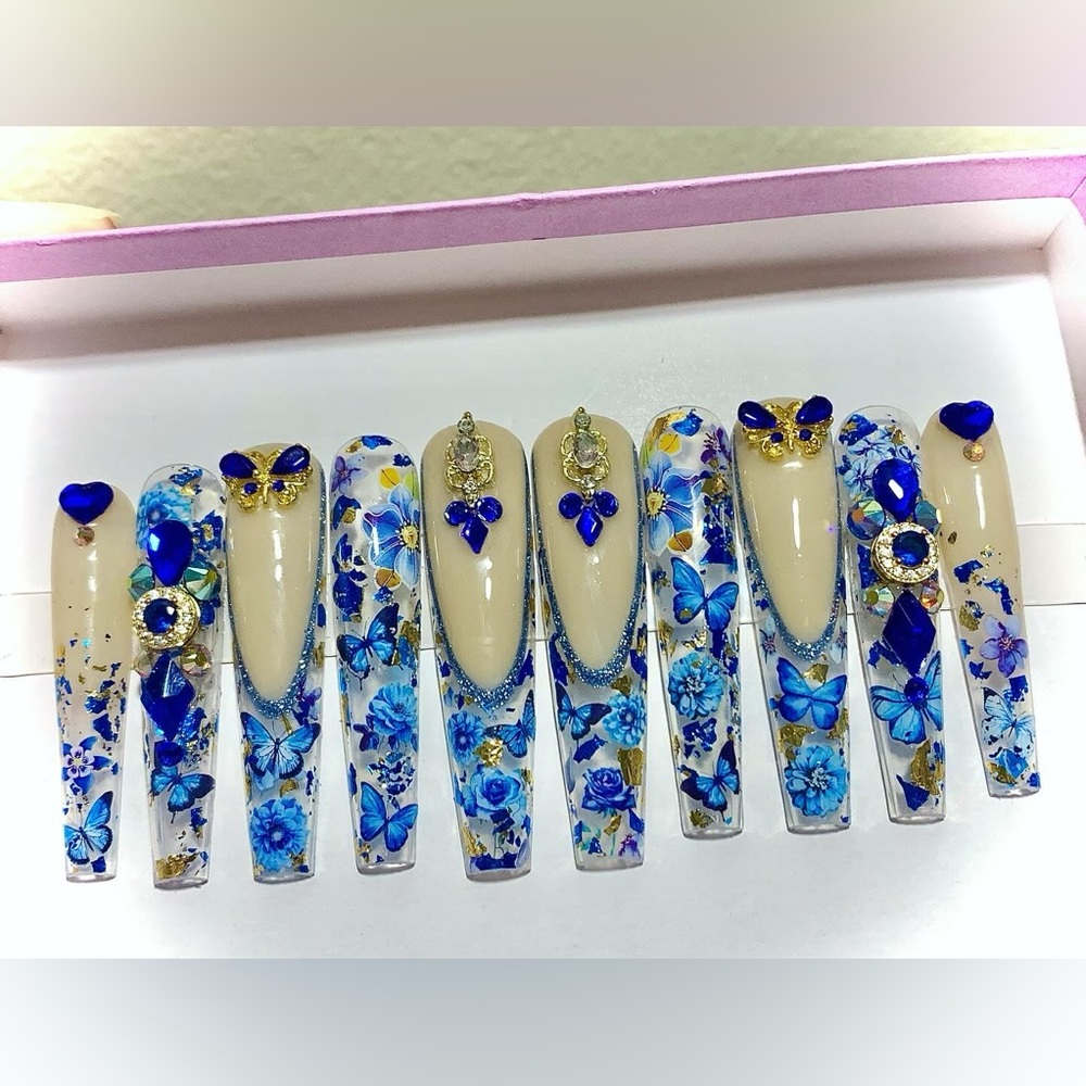 Spring acrylic press on nails